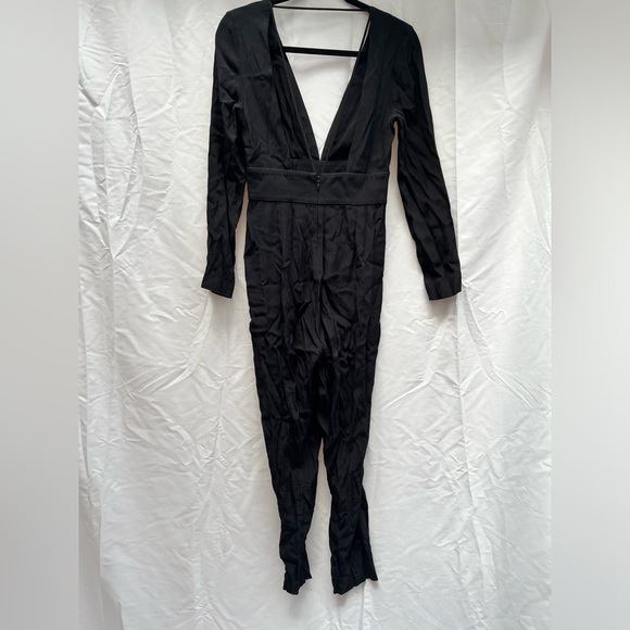 Deep V Neck and Open Back Long Sleeve Jumpsuit | Size S - Picture 3 of 4